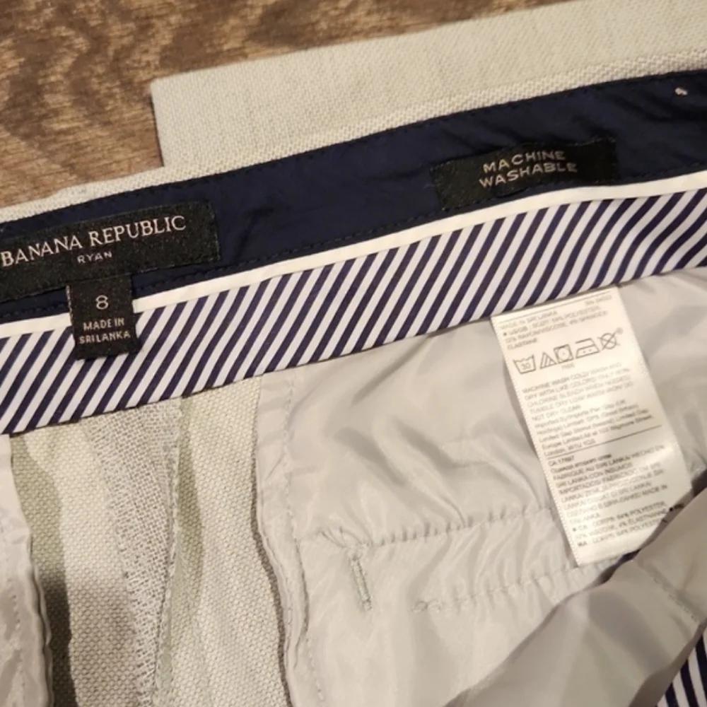 ❤️ BANANA REPUBLIC RYAN FIT SLIM STRAIGHT MACHINE WASHABLE PANTS / TROUSERS, 8